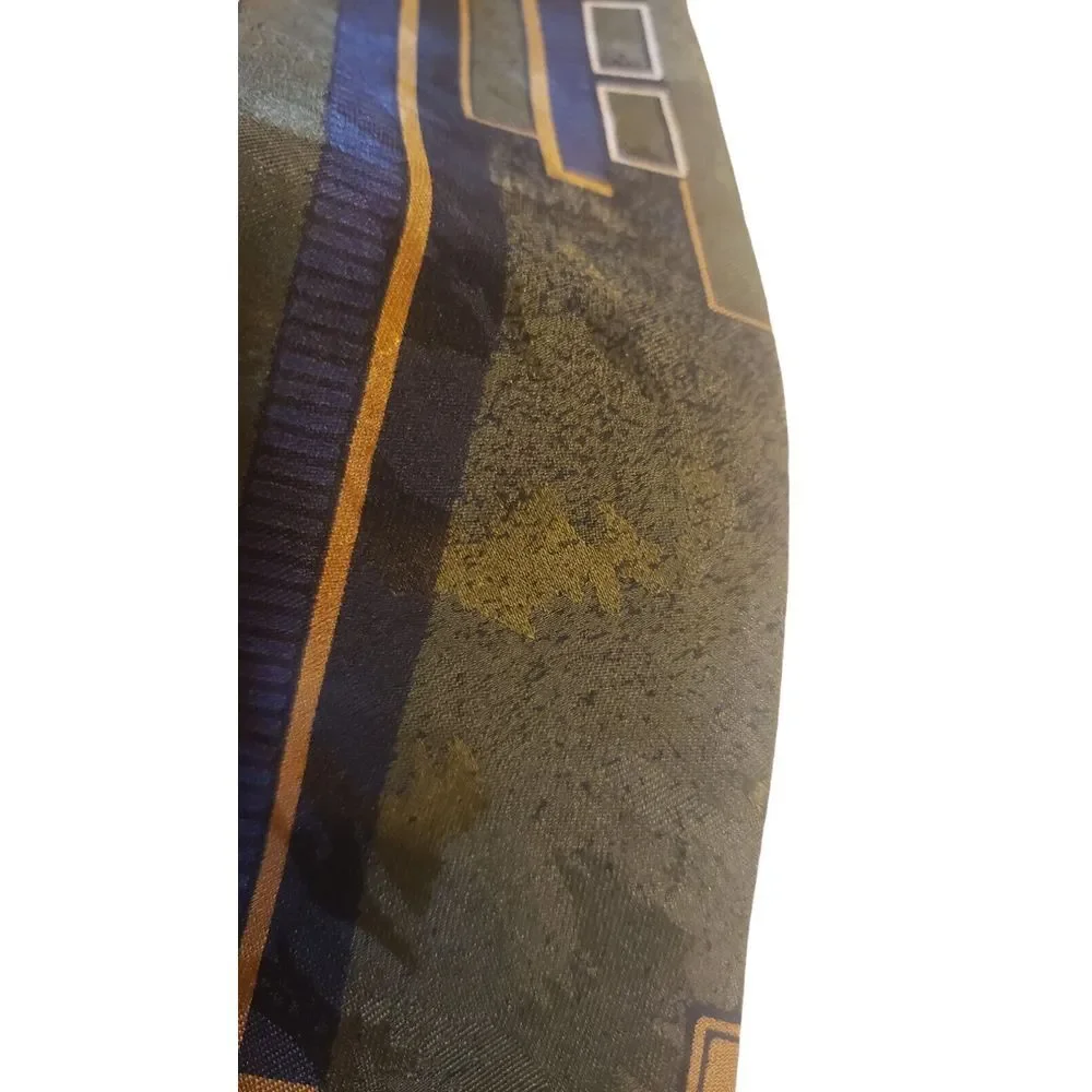 Vintage Croft & Barrow All Silk Necktie Mens Made in USA Blue Green‎